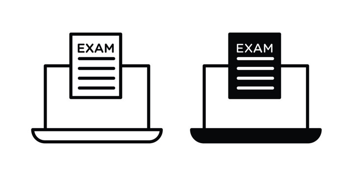 Online exam test icon solid Icon Design Concept. Line icons