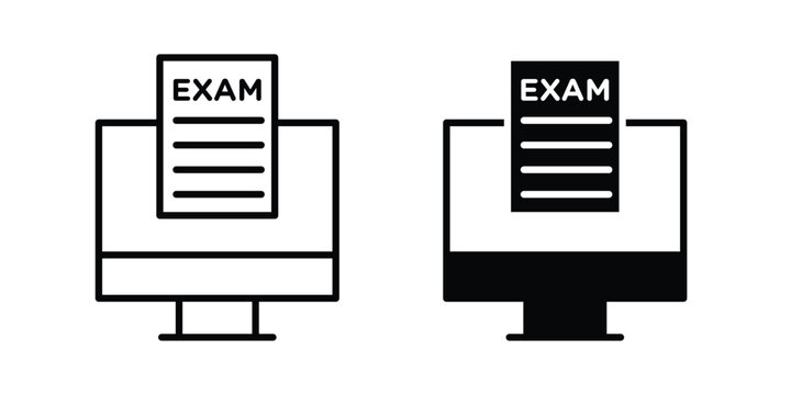 Online test icon solid Icon Design Concept. Line icons