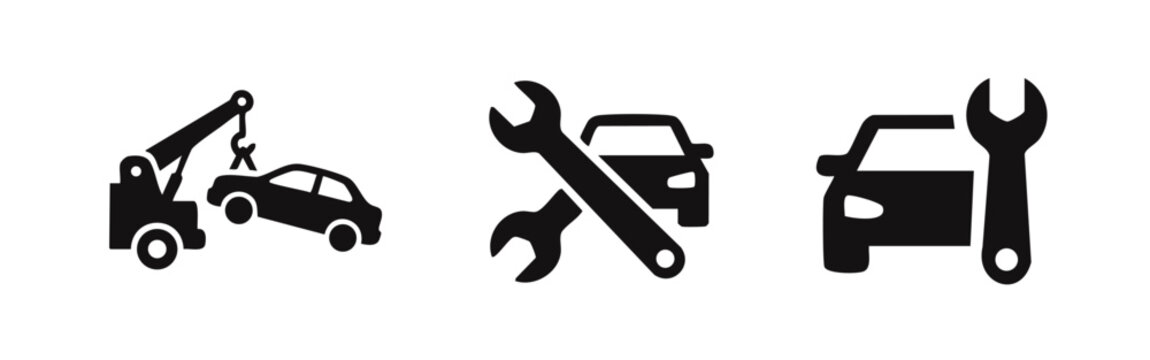 Car Repair and Towing Service Icons