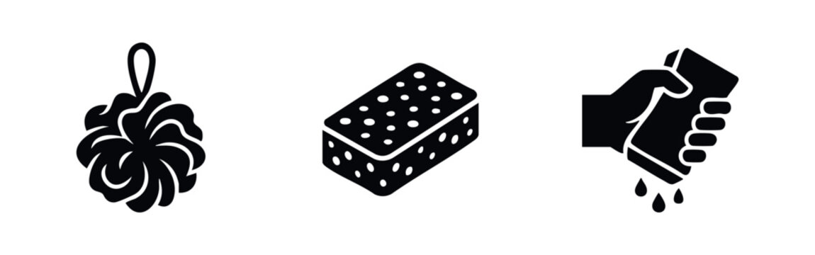Bath and Cleaning Sponge Icons