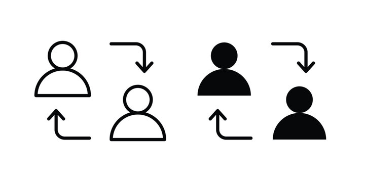Peer to peer icon solid Icon Design Concept. Line icons