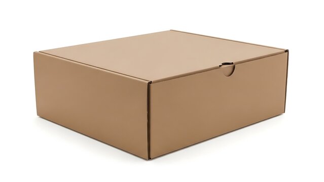Simple brown cardboard box with secure lock