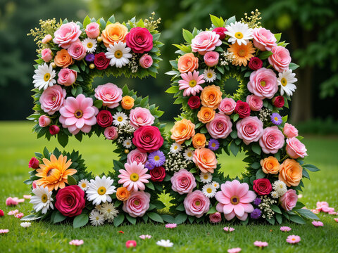 number 58 made from flowers