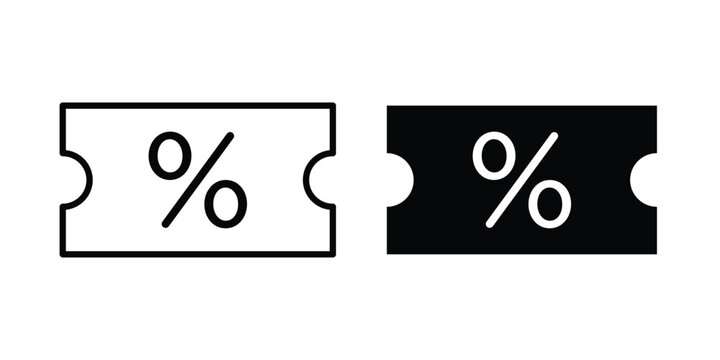 Promo code icon solid Icon Design Concept. Line icons
