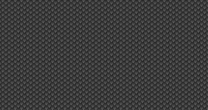 Close up diamond scale pattern background textured dark gray surface.