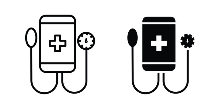 Tonometer icon solid Icon Design Concept. Line icons