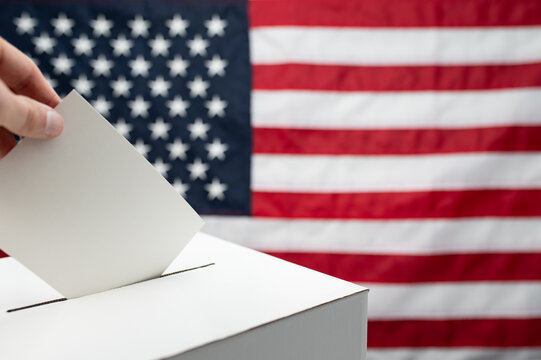Midterm Congress Election 2026 Ballot Box With American Flag