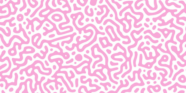 Pink and white abstract turing pattern, seamless organic turing mechanism or reaction-diffusion texture background. Natural reaction diffusion mechanism, coral, or cellular biology
