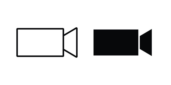 Video call icon solid Icon Design Concept. Line icons