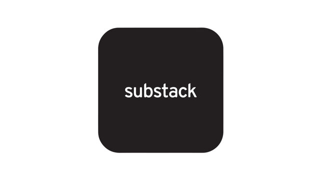 Substack logo displayed as a clean white text label centered inside a black rounded square icon represents modern newsletter publishing.
