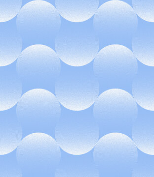 Circles abstract pattern seamless background vector light blue colours grainy texture with soft stipple dots. Calm zen inspired loopable wallpaper featuring harmonious rounded forms and serene rhythm