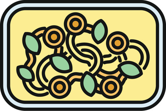 Vietnamese salad vector icon depicting fresh healthy food