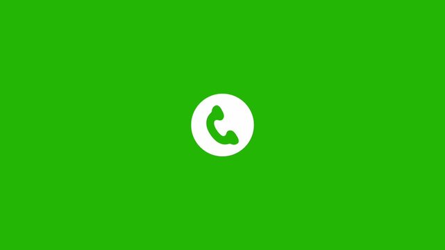 flat style phone icon animation with green screen.