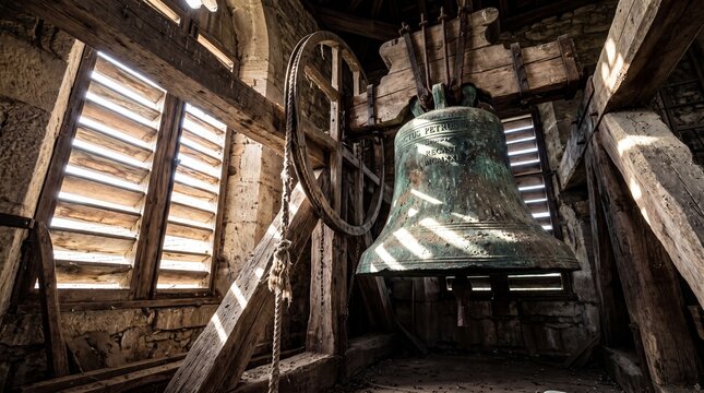 Historical Church Bell Inside Tower