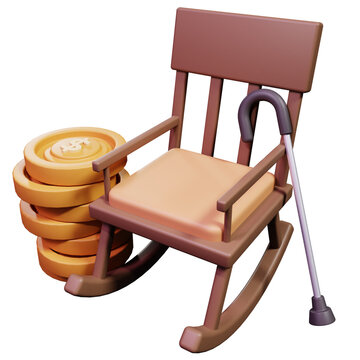 3d retirement icon illustration object
