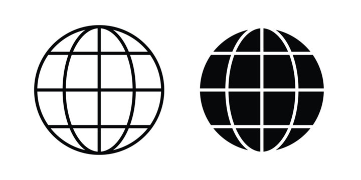 Globe icon suitable for design projects