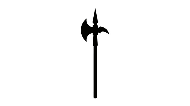 Silhouette of a medieval battle axe weapon.