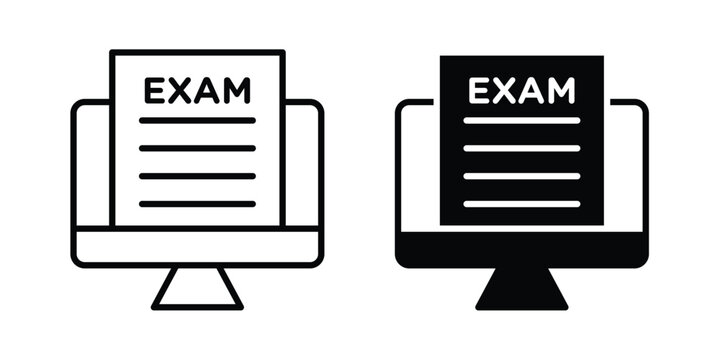 Online exam test icon suitable for design projects