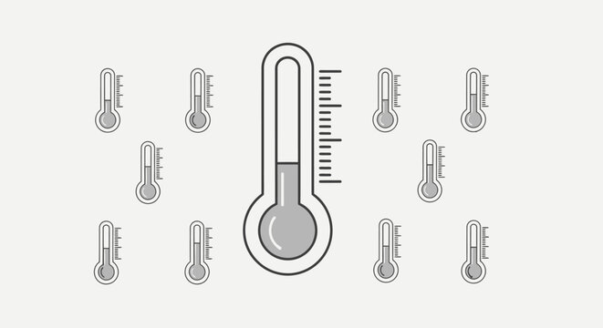 Thermometer with temperature measurement scale.