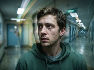 Obraz premium Fear and Confusion During Drug-Induced Psychosis