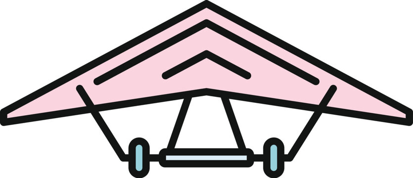 Hang glider vector icon representing aviation adventure and freedom