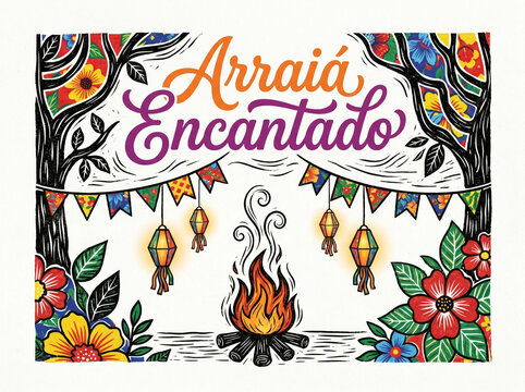 Arraia encantado illustration for brazilian festa junina