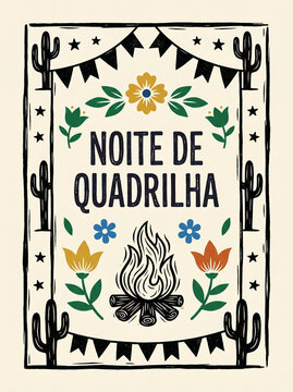 Noite de quadrilha festival celebration illustration