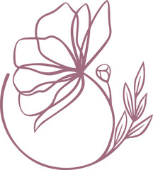 Elegant minimalist vector logo design with circle composition for premium flower shop © Deni
