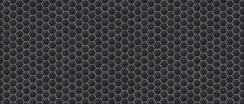 Gray hexagonal tile background metallic embossed pattern neutral.