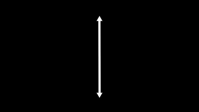 White Vertical Double Arrow Representing Directional Navigation, Workflow Movement, System Control and Process Communication Flow