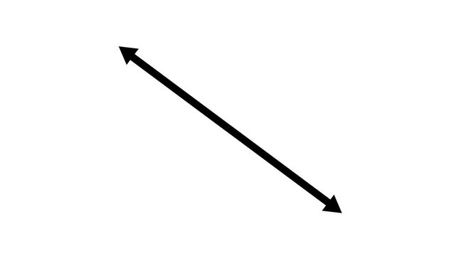 Black Diagonal Double Arrow Showing Directional Workflow, Process Navigation, System Transfer and Business Movement