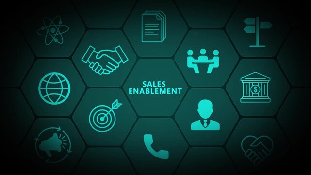 Sales Enablement Dashboard Interface Representing Business Support Systems, Revenue Growth Strategy and Team Productivity