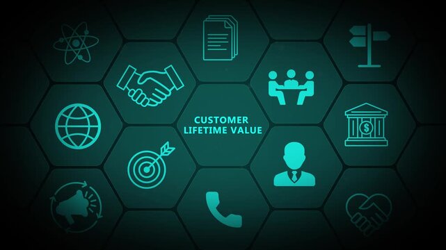 Customer Lifetime Value Dashboard Interface Representing Consumer Retention, Revenue Growth and Business Relationship Strategy