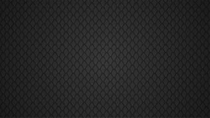 Fototapeta premium Diamond quilted pattern background dark black geometric texture.