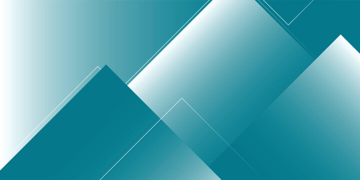 Abstract teal geometric background with modern triangle shapes, elegant gradient transitions, and minimalist white lines for business presentation, web banner, or corporate design.