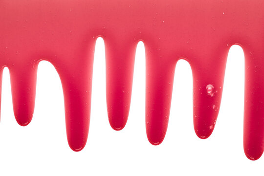 Purple liquid transparent gel dripping down, isolated on transparent background. PNG image.