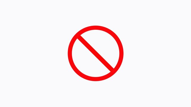 Red Prohibition Symbol on White Background forbidden