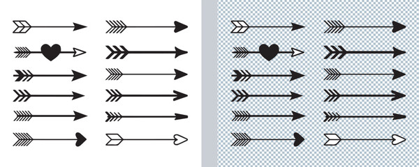 Decorative Arrow Shapes Silhouette Vector Bundle © Habibur