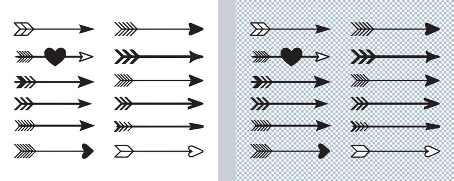 Decorative Arrow Shapes Silhouette Vector Bundle
