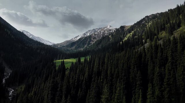 Aerial Mountains landscape in Kazakhstan