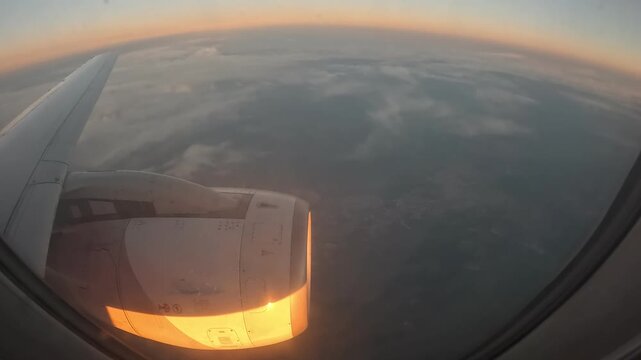 view from airplane window clouds