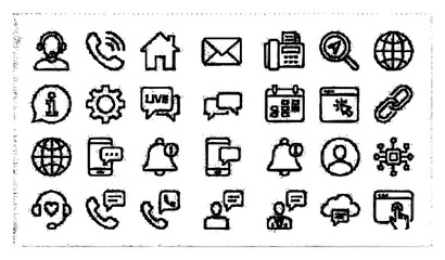 Fototapeta premium Editable contact and customer support outline icon pack vector illustration Keywords