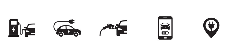 Fototapeta premium Car charging point icon. Electric plug symbol. Electricity sign. Electric car icon.