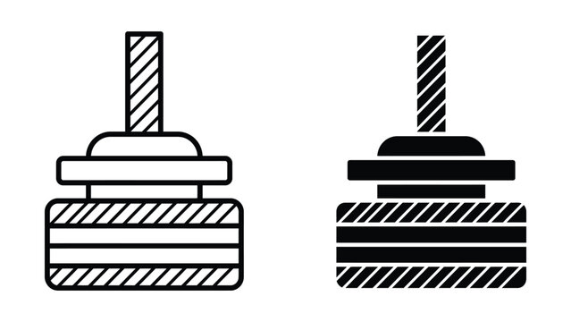 Vibration isolator icon line and solid version