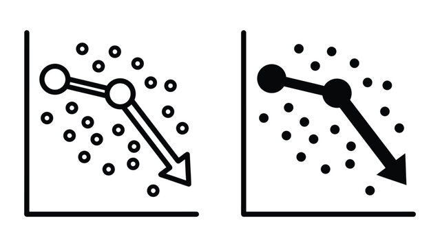Scatter plot graph icon showing downward trend