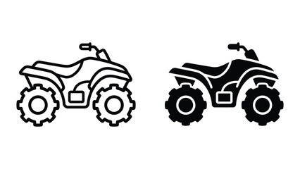ATV quad bike icon set line and glyph © mst