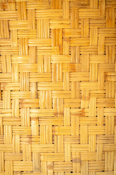 Natural woven bamboo texture with traditional handmade pattern and rustic organic surface for background design.