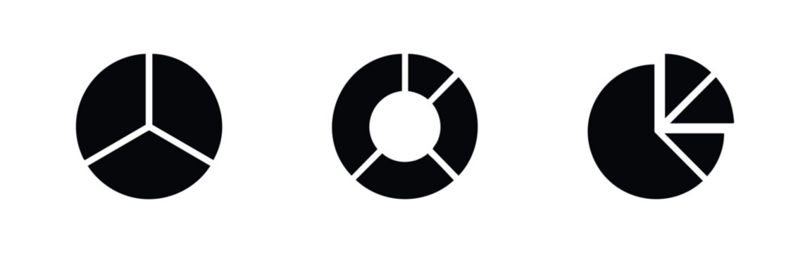 Statistical Pie Chart and Donut Diagram Icons