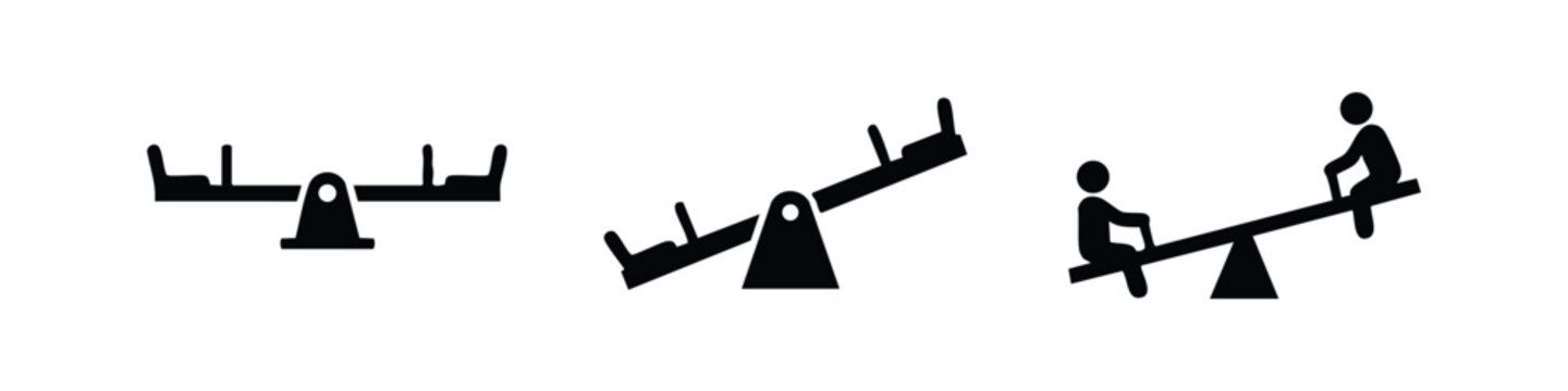 Seesaw and Teeter Totter Playground Equipment Icons for Balance and Play