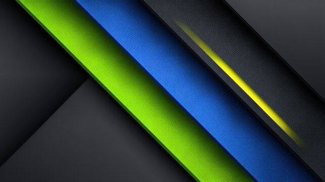 Vibrant colored diagonal bands overlap dark textured geometric planes creating a modern background